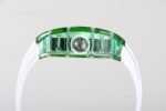 RM Factory Richard Mille RM 055 43mm Green Crystal White Rubber Strap Skeletonized White Dial - Image 6