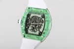RM Factory Richard Mille RM 055 43mm Green Crystal White Rubber Strap Skeletonized White Dial - Image 7