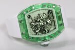 RM Factory Richard Mille RM 055 43mm Green Crystal White Rubber Strap Skeletonized White Dial - Image 5