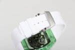 RM Factory Richard Mille RM 055 43mm Green Crystal White Rubber Strap Skeletonized White Dial - Image 8