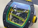 RM Factory Richard Mille RM61-01 42.7mm Carbon Fiber Yellow Rubber Strap Yellow And Green Skeleton Dial - Image 3