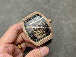 RMS Factory Franck Muller Vanguard Tourbillon V 45 T D NR 44mm Diamond Rose Gold Rubber Strap Black Skeleton Dial - Image 4