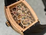 RMS Factory Franck Muller Vanguard Tourbillon V 45 T D NR 44mm Diamond Rose Gold Rubber Strap Black Skeleton Dial - Image 7