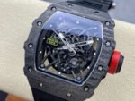 Sonic Factory Richard Mille RM 35-02 43mm Black Carbon Fiber Black Rubber Strap Skeletonized Dial - Image 3