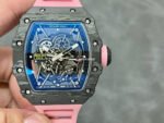 T+ Factory Richard Mille RM35-02 44.5mm Carbon Fiber Pink Rubber Strap Skeletonized Dial