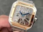 THB Factory Cartier Santos WHSA0012 39.8mm Full Steel Silver Roman Numerals Skeleton Dial - Image 3