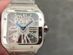 THB Factory Cartier Santos WHSA0015 39.8mm Full Steel Silver Roman Numerals Skeleton Dial