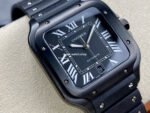THB Factory Cartier Santos WSSA0039 39.8mm Steel Rubber Strap Roman Numerals Black Dial - Image 2