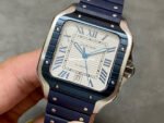 THB Factory Cartier Santos WSSA0047 39.8mm Steel Rubber Strap Roman Numerals Grey Dial - Image 3