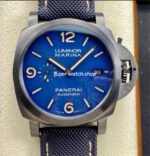 TTF Factory Panerai Luminor Marina PAM 1021 Titanium Textile Strap Arabic Numerals Blue Dial