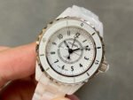 TW Factory Chanel J12 H5699 33mm Full White Ceramic Arabic Numerals White Dial - Image 3