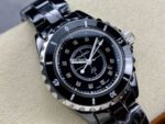 TW Factory Chanel Quartz J12 H1625 33mm Full Black Ceramic Diamond Black Dial - Image 2