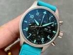 TW Factory IWC Pilot Chronograph IW388108 41mm Titanium Rubber Strap Blue Arabic Numerals Black Dial - Image 3