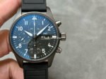 TW Factory IWC Pilot Chronograph Top Gun IW388106 41mm Titanium Rubber Strap White Arabic Numerals Black Dial