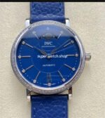 TW Factory IWC Portofino Midsize Automatic Moonphase IW459006 37.1mm Steel Leather Strap Blue Dial