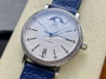TW Factory IWC Portofino Midsize Automatic Moonphase IW659601 37.1mm Steel Blue Leather Strap White Dial - Image 3