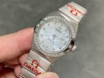 TW Factory Omega Constellation Quartz 123.15.27.60.55.003 27mm Diamond Bezel Full Steel Mother Of Pearl Dial - Image 3