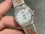 TW Factory Omega Constellation Quartz 123.15.27.60.55.003 27mm Diamond Bezel Full Steel Mother Of Pearl Dial - Image 2