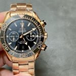 TW Factory Omega Seamaster Planet Ocean Chronograph 215.63.46.51.01.001 44.25mm Full Rose Gold Black Dial