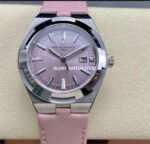 TW Factory Vacheron Constantin women's model 4605V/200A-B971 35mm Steel Leather Strap Pink Dial