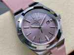 TW Factory Vacheron Constantin women's model 4605V/200A-B971 35mm Steel Leather Strap Pink Dial - Image 2
