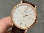 V7 Factory IWC Portofino Automatic IW356302 40mm Rose Gold Leather Strap Roman Numerals White Dial - Image 3