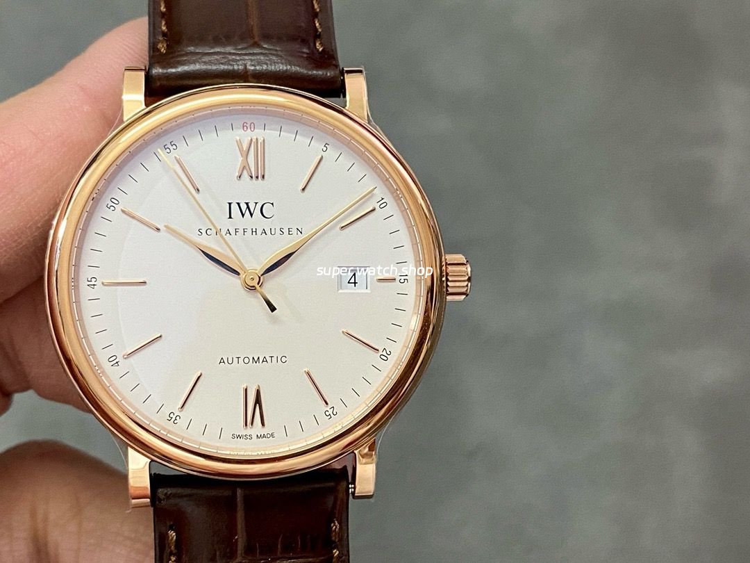 V7-Factory-IWC-Portofino-Automatic-IW356302-40mm-Rose-Gold-Leather-Strap-Roman-Numerals-White-Dial-5.jpg V7 Factory IWC Portofino Automatic IW356302 40mm Rose Gold Leather Strap Roman Numerals White Dial - Image 1
