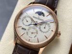 V9 Factory Jaeger-LeCoultre Master Ultra Thin Perpetual Q1302501 Rose Gold Diamond Bezel White Dial - Image 3