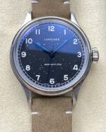 VC+ Factory Longines Heritage L28194932 38.5mm Steel Calf skin Strap Arabic Numerals Black Dial