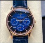 VR Factory Jaeger-LeCoultre Master Ultra Thin Perpetual Q114258J 39mm Rose Gold Leather Strap Blue Dial
