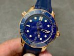 VS Factory Omega Seamaster Diver 300M 210.62.42.20.03.001 Co‑axial Master Chronometer 42mm Rose Gold Rubber Strap Blue Dial - Image 3