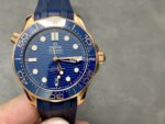 VS Factory Omega Seamaster Diver 300M 210.62.42.20.03.001 Co‑axial Master Chronometer 42mm Rose Gold Rubber Strap Blue Dial