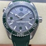 VS Factory Omega Seamaster Planet Ocean 215.32.44.21.06.001 43.5mm Green Rubber Strap Arabic Numerals Grey Dial
