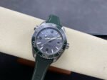 VS Factory Omega Seamaster Planet Ocean 215.32.44.21.06.001 43.5mm Green Rubber Strap Arabic Numerals Grey Dial - Image 4