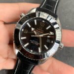VS Factory Omega Seamaster Planet Ocean 215.33.40.20.01.001 39.5mm Steel Leather Strap Black Dial - Image 3