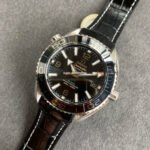 VS Factory Omega Seamaster Planet Ocean 215.33.40.20.01.001 39.5mm Steel Leather Strap Black Dial - Image 4