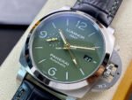 VS Factory Panerai Luminor GMT PAM 01056 44mm Steel Leather strap Green Dial - Image 2