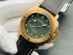 VS Factory Panerai Luminor Submersible Bronzo Pam 00382 47mm Bronze Leather Strap Green Dial - Image 3