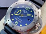 VS Factory Panerai Luminor Submersible GMT PAM 00719 47mm Titanium Black Rubber Strap Blue Dial - Image 3