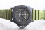 VS Factory Panerai Submersible Pam 00961 42mm Black Carbon Fiber Marina Green Rubber Strap Black Dial - Image 4