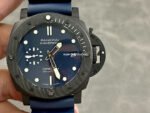 VS Factory Panerai Submersible Quarantaquattro PAM 01232 44mm Carbon Fiber Rubber Strap Blue Dial