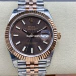 VS Factory Rolex Datejust 126331-0002 41mm Half Rose Gold Brown Dial Jubilee