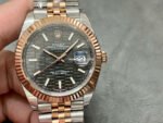 VS Factory Rolex Datejust 126331-0020 41mm Half Rose Gold Slate Motif Grey Dial Jubilee