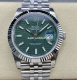 VS Factory Rolex Datejust 126334-0030 41mm Full 904L Fluted Motif Green Dial Jubilee