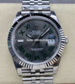VS Factory Rolex Wimbledon Datejust 126334-0022 41mm Full 904L Roman Number Grey Dial Jubilee