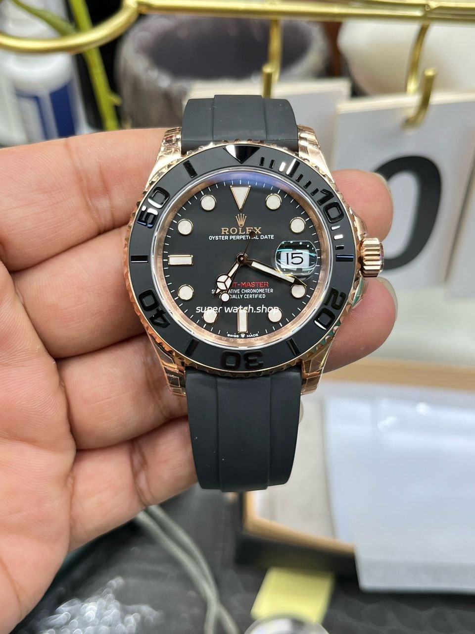 VS-Factory-Rolex-Yacht-Master-126655-40mm-Rose-Gold-Oysterflex-Black-Dial-3.jpg VS Factory Rolex Yacht-Master 126655 40mm Rose Gold Oysterflex Black Dial - Image 1