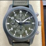 VVS Factory IWC Pilot Chronograph Top Gun IW389106 44.5mm Ceramic Rubber Strap Arabic Numerals Green Dial
