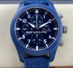 VVS Factory IWC Pilot Chronograph Top Gun IW389404 42mm Ceramic Rubber Strap Arabic Numerals Blue Dial