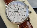 VVS Factory IWC Portofino Chronograph IW391007 42mm Steel Leather Strap Silver Dial - Image 2