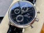VVS Factory IWC Portofino Chronograph IW391008 42mm Steel Leather Strap Black Dial - Image 3